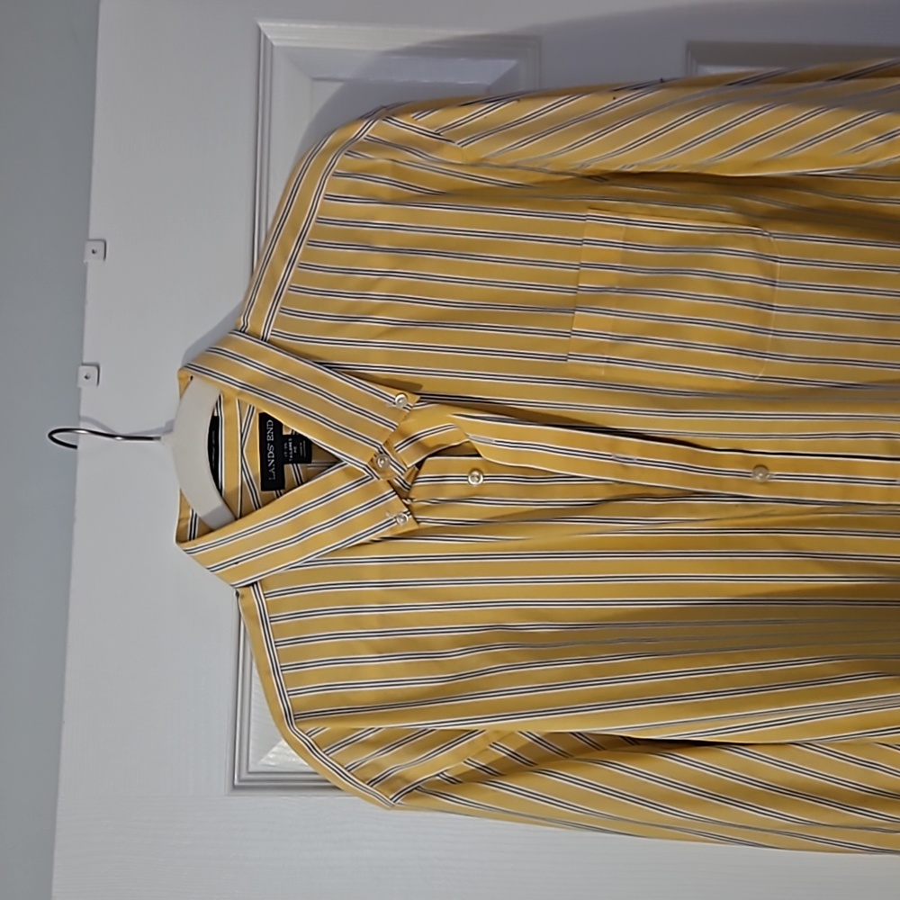 Lands End Pinpoint Oxford Shirt, Tailored Fit 17 - 35